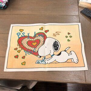 Peanuts Snoopy PS I Love You Valentines Cotton Placemat